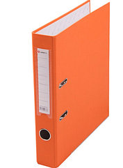 Папка-регистратор Lamark PP корешок 80 мм., металлическая окантовка, карман на корешке, оранжевая