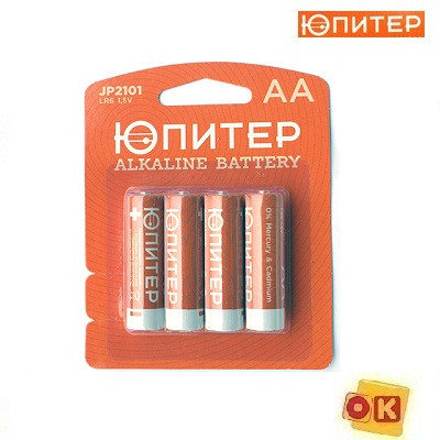 Батарейка AA LR6 1,5V alkaline 4шт. ЮПИТЕР (JP2101), фото 2