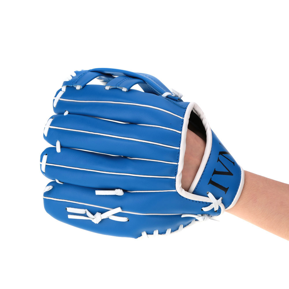 Бейсбольная перчатка ловушка тренировочные обхват руки 28 см размер 10,5" синяя - фото 7 - id-p91648884