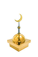 Купол "БАЙ" на мазар. Цвет золото с золотым объемным полумесяцем d-180. На колонну 25,5 х 25,5 см.