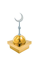 Купол на мазар "БАЙ". Цвет золото с объемным полумесяцем d-230 серебро. На колонну 25,5 х 25,5 см.