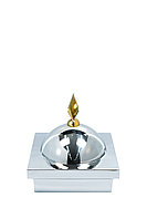 Купол "БАЙ" на мазар. Цвет серебро с золотым декоративным пером. На колонну 39,5 х 39,5 см.