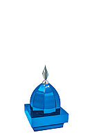 Купол на мазар "ШАХ". Цвет синий с декоративным пером серебро. На колонну 25,5 х 25,5 см.