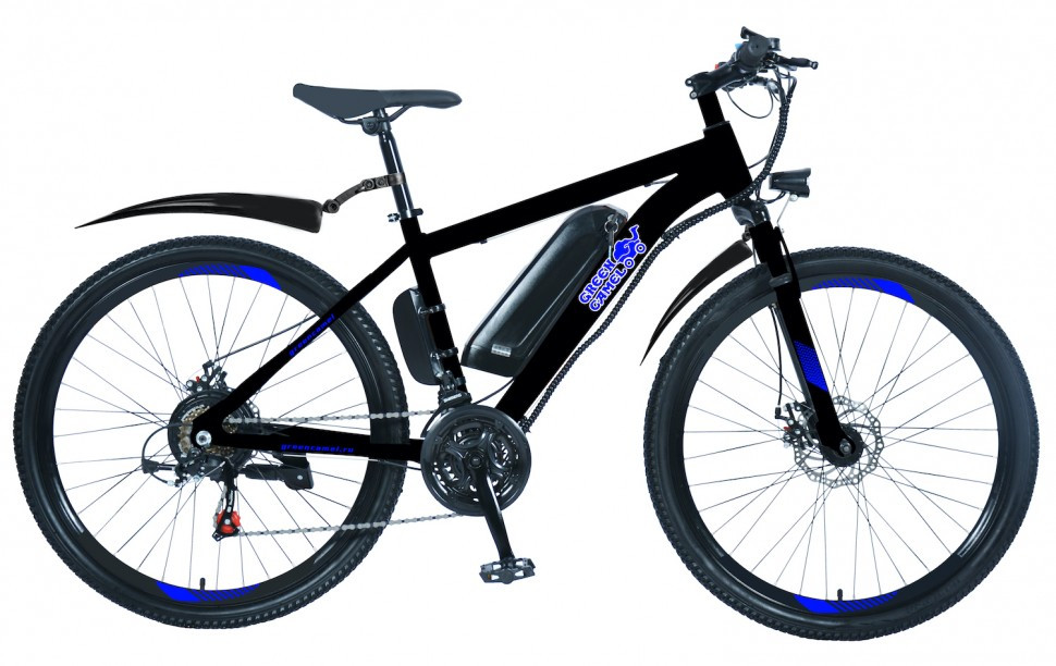 Электровелосипед GreenCamel Класс А (R27,5 350W 36V 10Ah) 7скор Черно-синий - фото 1 - id-p91660127