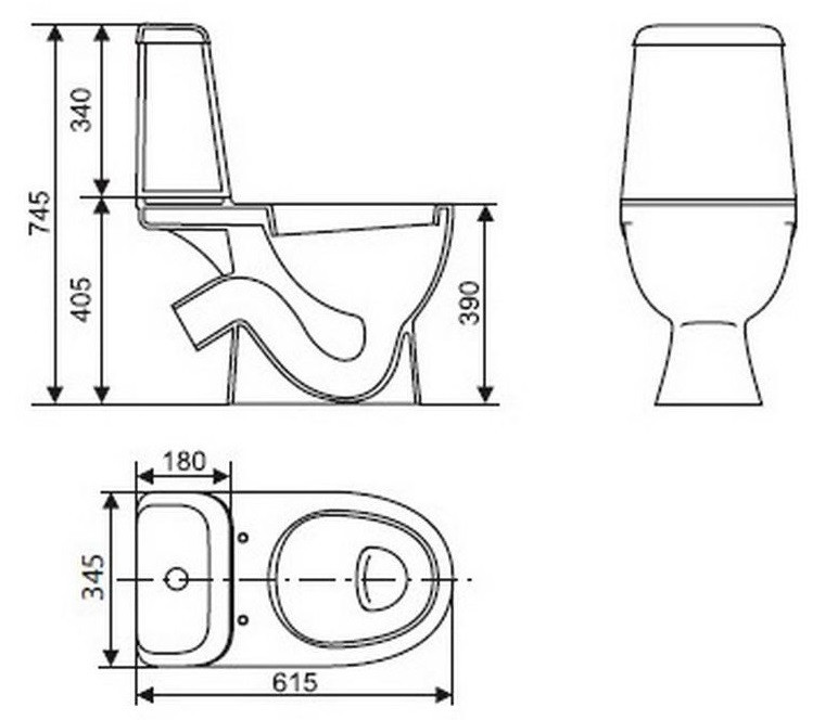 Унитаз-компакт напольный Sanita LUXE "Max" SL DM (GEBERIT, дюропласт, soft close, clip up)(MAXSLCC01040513) - фото 2 - id-p91660744