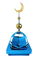 Купол на мазар "ШАХ". Цвет синий с золотым объемным полумесяцем d-230 с 2-мя шарами. На колонну 39,5 х 39,5 см