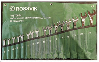 Набор ключей комбинированных ROSSVIK WST0624 6-24мм, 16шт
