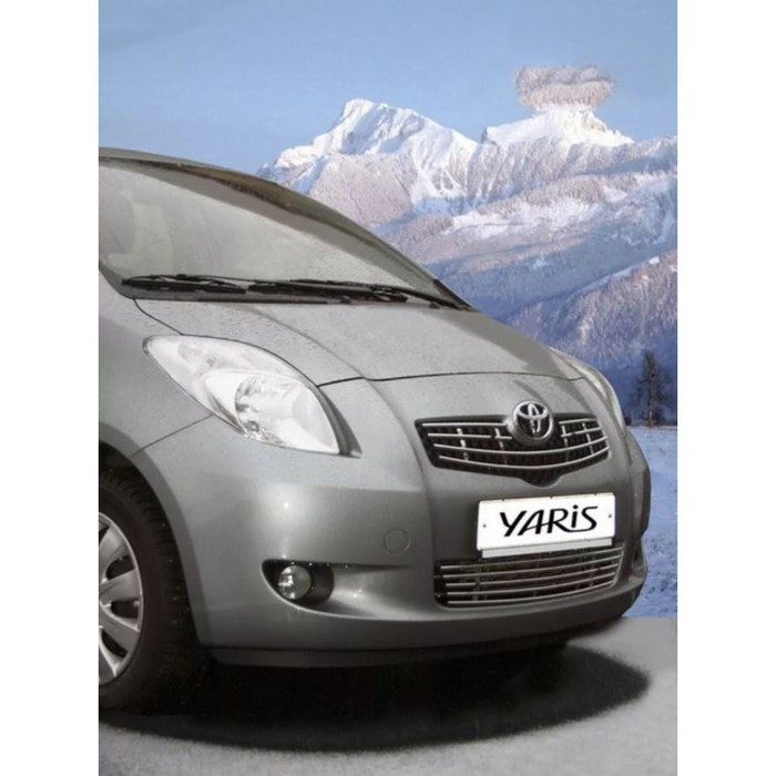 Декоративный элемент решётки радиатора d10, 1 элемент из 4 трубочек, Toyota Yaris 2005-2012, чёрный,