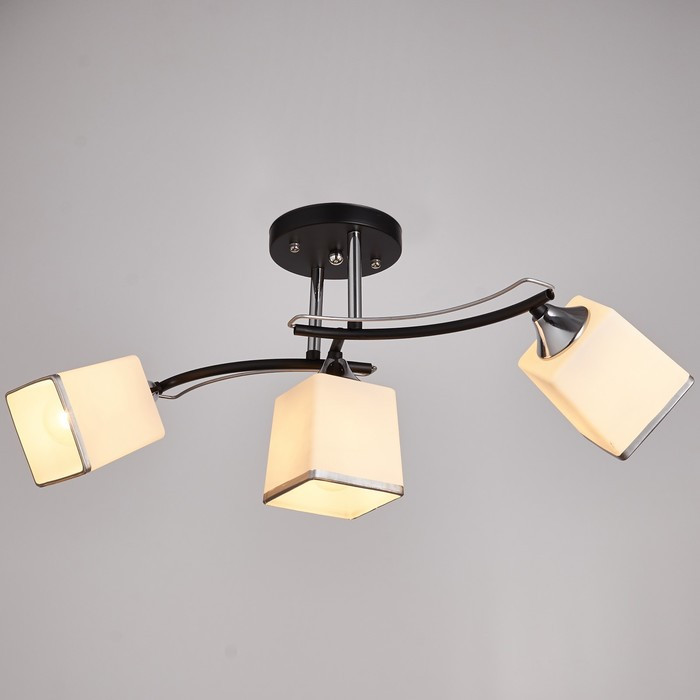 Люстра 6361/3 3х60W E27 черный/хром/прозрачный