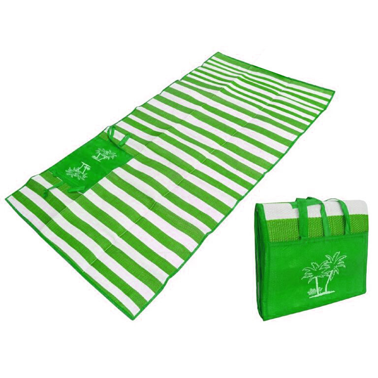 Пляжный коврик сумка складной Пальмы 120 на 170 см зеленый