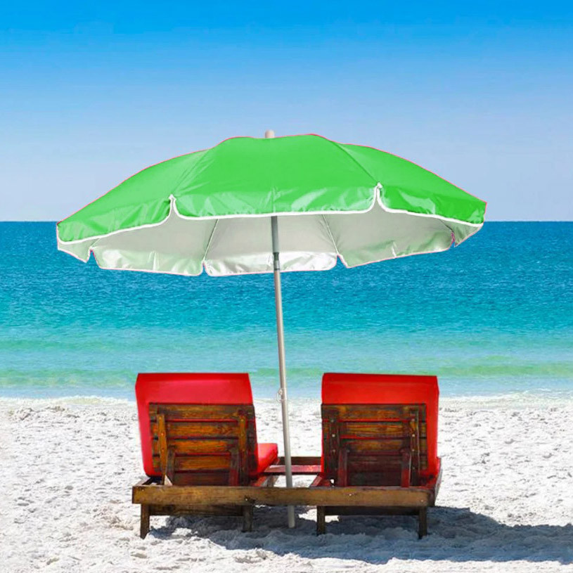 Зонт-тент складной пляжный торговый солнцезащитный круглый диаметр 230 см зеленый - фото 6 - id-p91650166