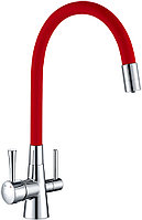 Смеситель для кухни Lemark "COMFORT",с подключением к фильтру питьевой воды LM3075C Red
