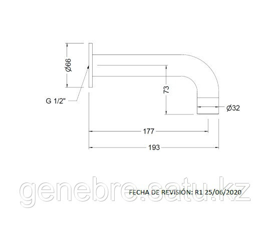 Излив для ванны Genebre серии OSLO BLACK - фото 2 - id-p91374521