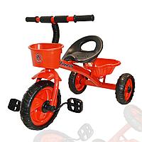 Трехколесный детский велосипед Happybaby  с багажником и корзинкой красный