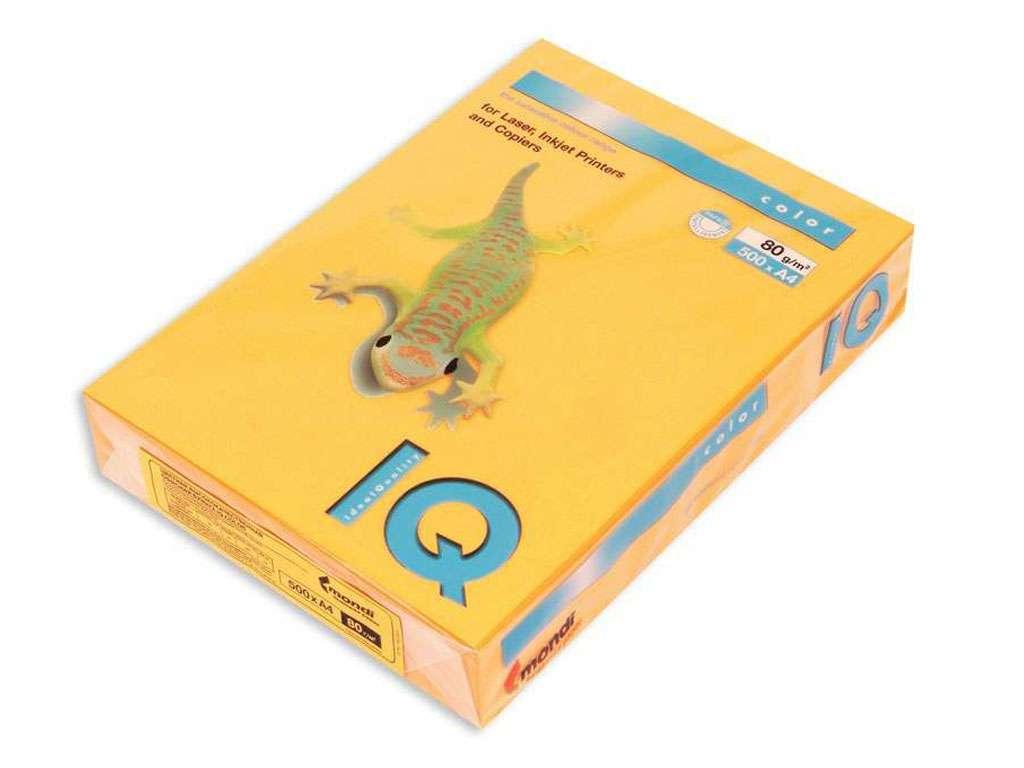 Бумага цветная IQ Color, А4, 80 г/кв.м., 500 л., оранжевый-неон NEOOR