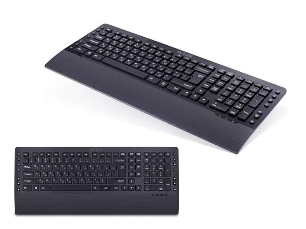 Клавиатура Delux DLK-05UB черная, USB, Анг/Рус/Каз