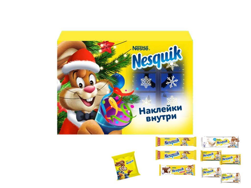 Новогодний набор "NESQUIK" светящиеся наклейки внутри, 158гр