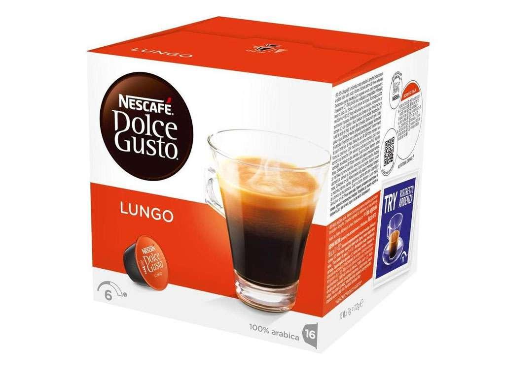 Капсулы для кофемашин Nescafe Dolce Gusto Лунго, 16 штук в упаковке