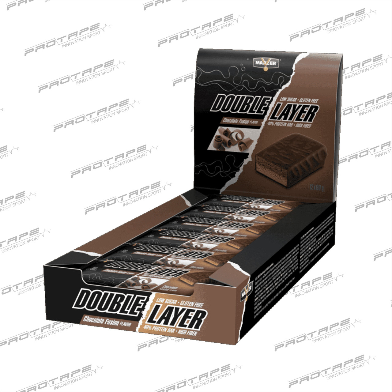 Батончик протеиновый Double Layer Bar (12 x 60g) - Chocolate Fusion Maxler