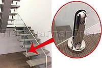 Стеклодержатель литой напольный, круглый Ø50х160 мм, полированный (aisi 304)