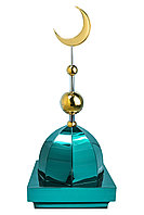 Купол на мазар "ШАХ". Цвет зеленый с золотым объемным полумесяцем d-230 с 2-мя шарами. На колонну 39,5 х 39,5