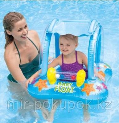 56581 Надувные водные ходунки 81х66см "Baby Float" с тентом, до 15кг, 1-2 лет - фото 1 - id-p91765374