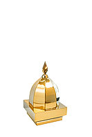 Купол на мазар "ШАХ". Цвет золото с золотым декоративным пером. На колонну 25,5 х 25,5 см.