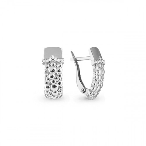 Серьги Aquamarine серебро с родием, фианит, фантазия 45593А.5