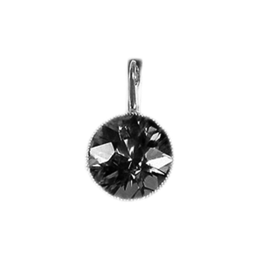 Серьги Teosa серебро с родием, горный хрусталь, круг 43513Р
