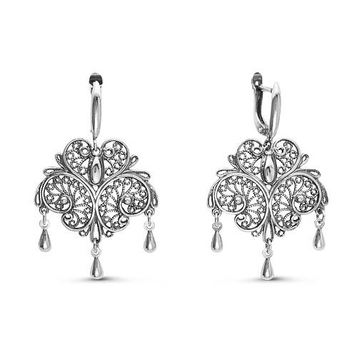 Серьги Красная Пресня черненное серебро 3308442