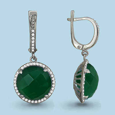 Серьги Aquamarine серебро с родием 4436409А.5