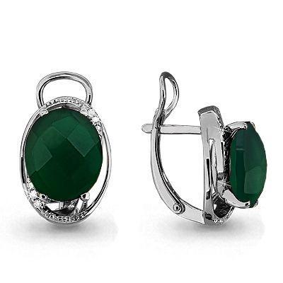 Серьги Aquamarine серебро с родием 4423209А.5