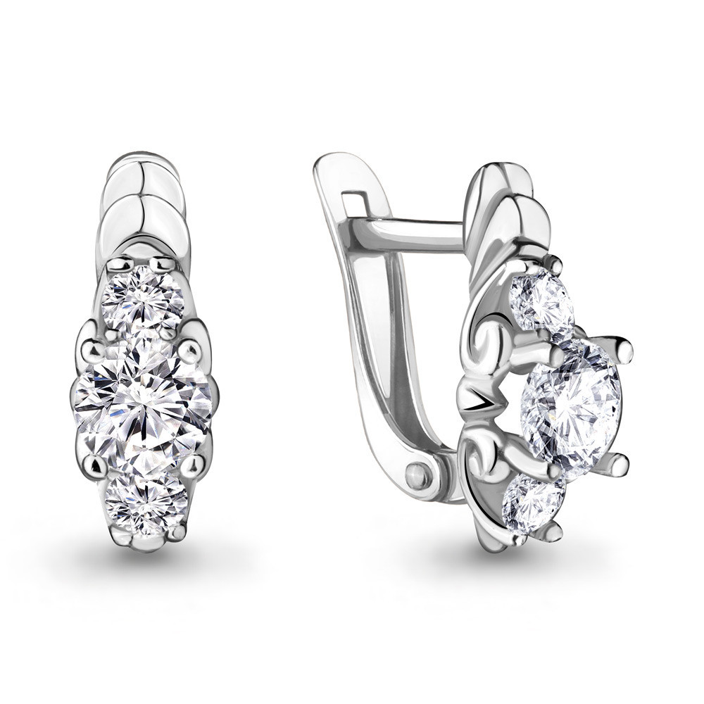 Серьги Aquamarine серебро с родием 42975.5