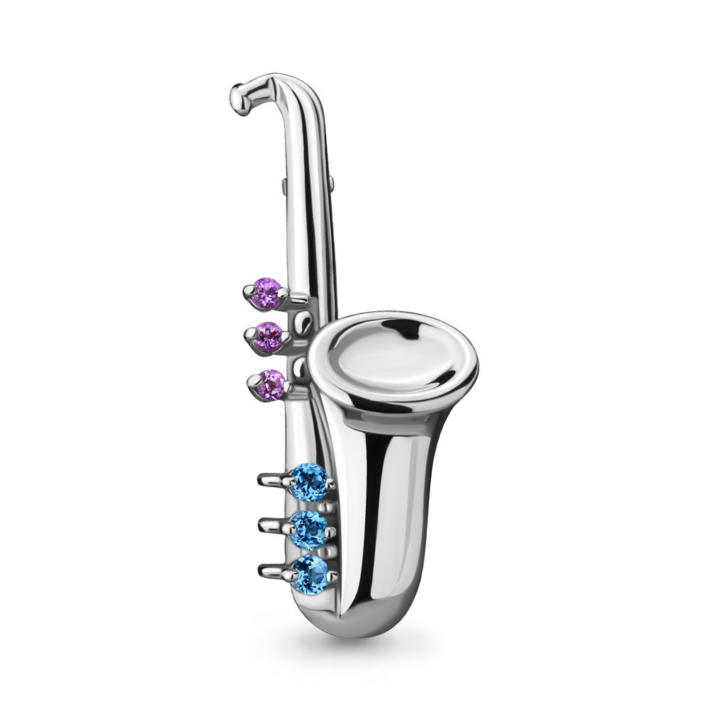 Брошь Aquamarine серебро с родием, фианит топаз 7269130.5