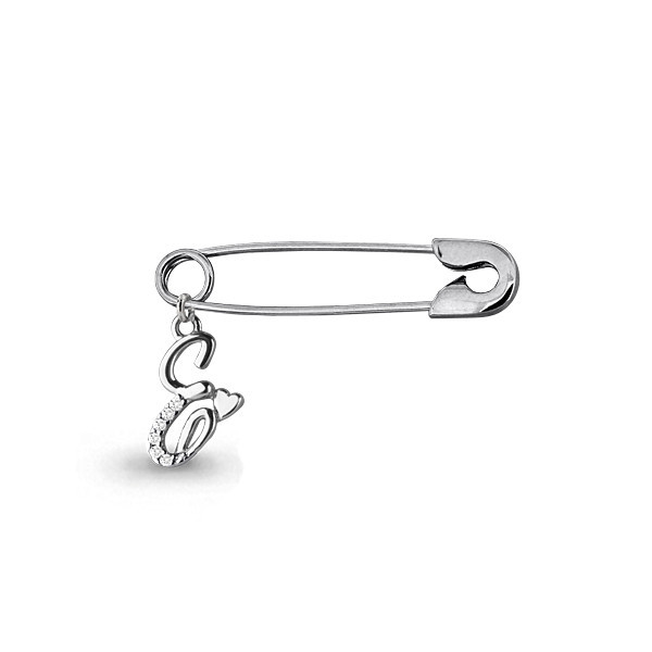 Брошь Aquamarine серебро с родием, фианит, символы 72706А.5