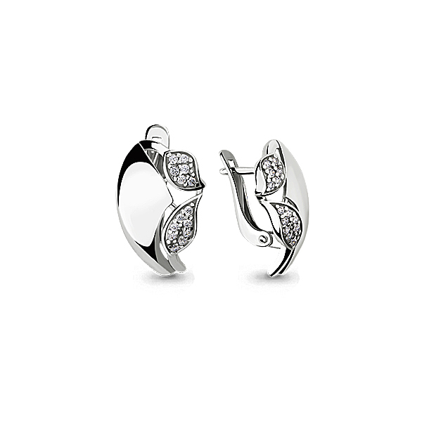Серьги Aquamarine серебро с родием 46024А.5