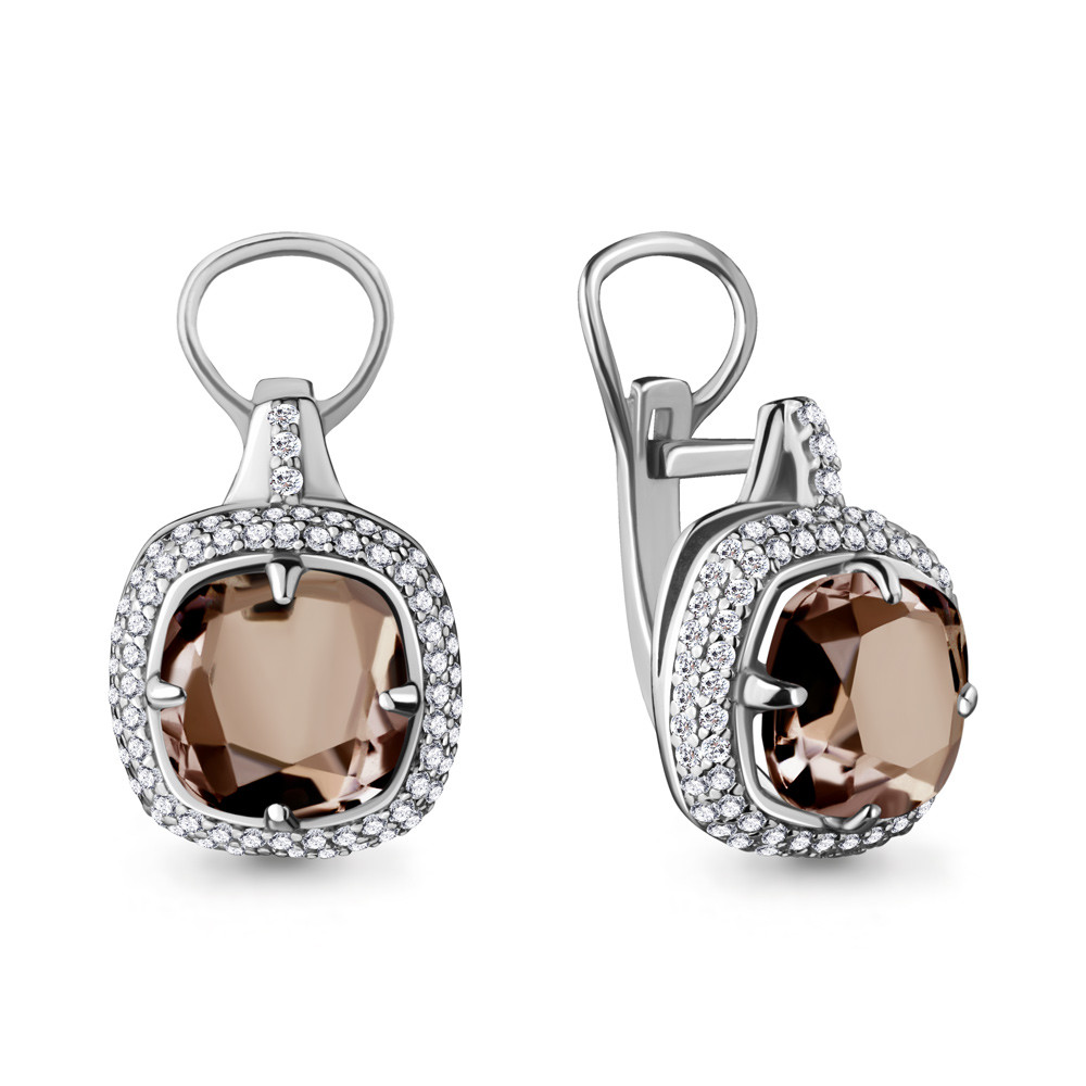 Серьги Aquamarine серебро с родием 4442301А.5