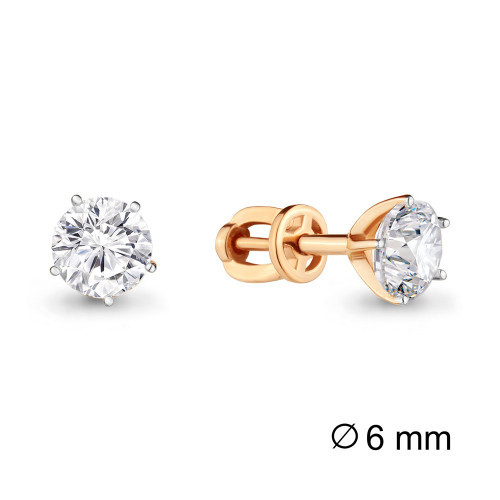 Серьги Aquamarine серебро с позолотой, фианит сваровски, "каратник" 43645.6