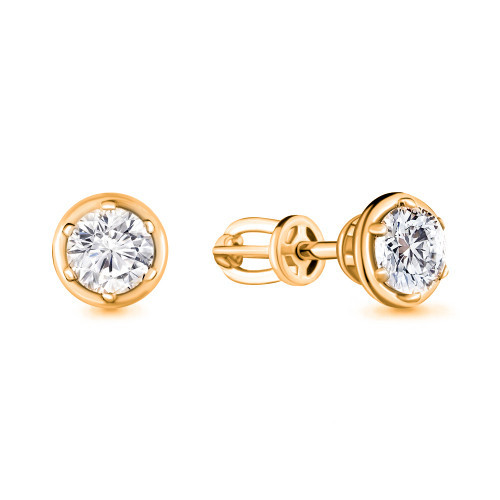 Серьги Aquamarine серебро с позолотой, фианит сваровски 43573.6