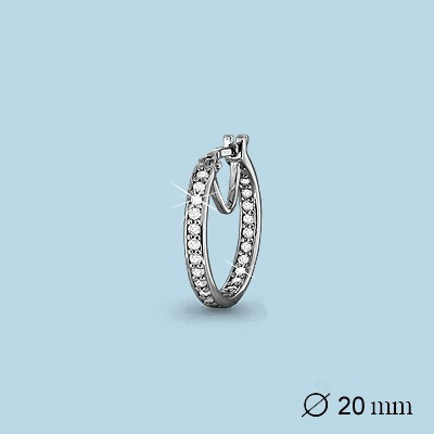 Серьги Aquamarine серебро с родием, фианит, гладкое 42431А.5
