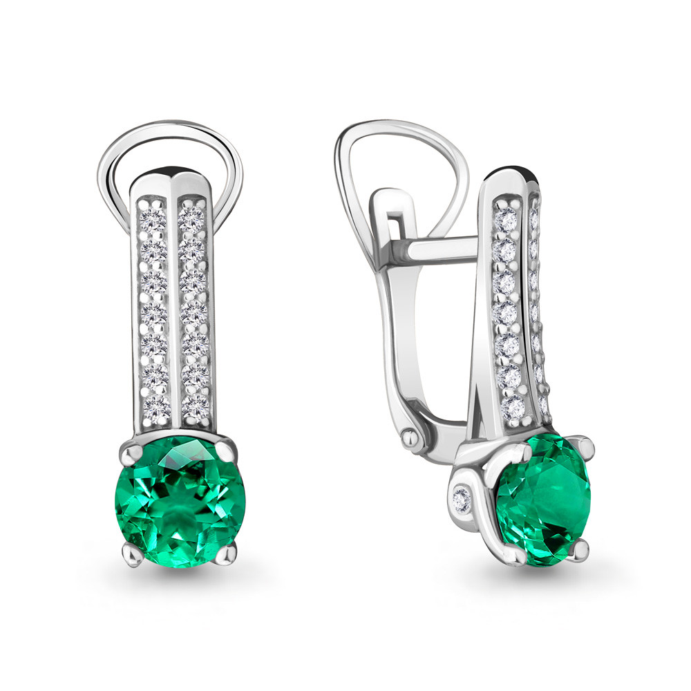 Серьги Aquamarine серебро с родием 42903Г.5