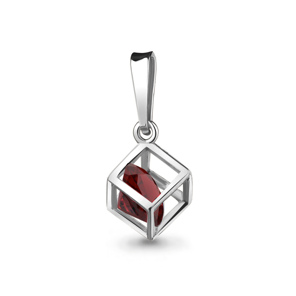 Подвеска AQUAMARINE серебро с родием, гранат, "каратник" 2528603.5