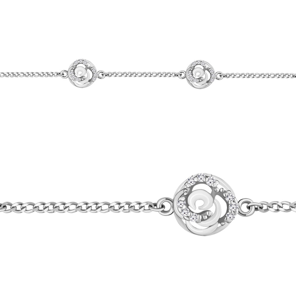 Браслет AQUAMARINE серебро с родием 74366А.5