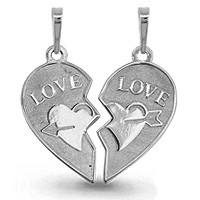 Подвеска AQUAMARINE серебро с родием, без вставок, love 13503.5