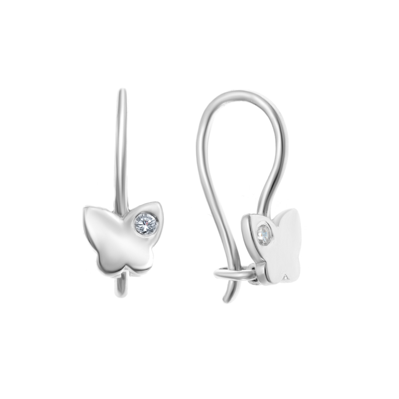 Серьги TEOSA серебро с родием, фианит С630-1746