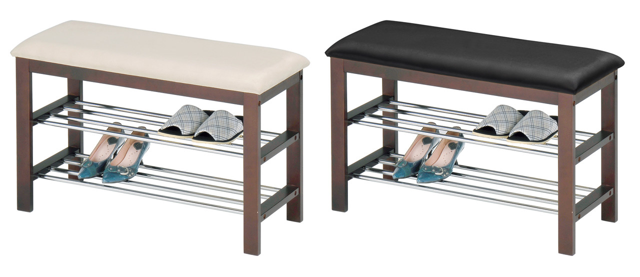 Обувница из 2-х полок  Табыс GC 0835 c сидением черного цвета лофт