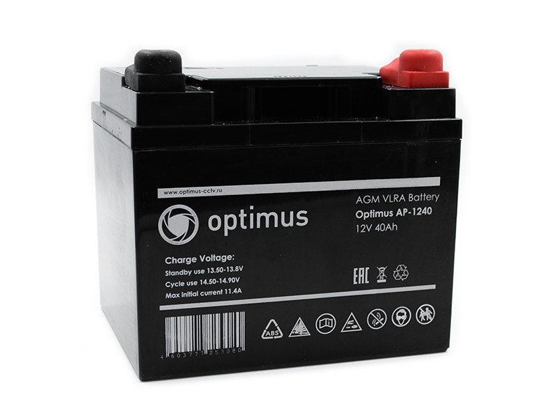 Аккумулятор Optimus AP-1240 40А - фото 1 - id-p91791836