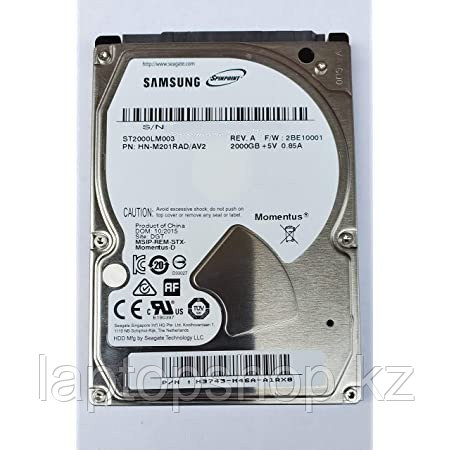 Жесткий диск HDD SEAGATE Samsung 2Tb, ST2000LM003, SATA 6Gb/s, 2.5", 5400rpm, 9.5mm