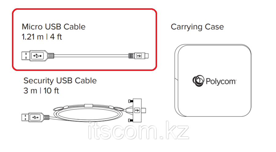 Кабель Polycom Cable - 1.2m/4ft, Type A to Micro USB for VoxBox (2200-49007-001)