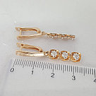 Серьги длинные из серебра Фианит Aquamarine 46409.6 коллекц. Отражение, фото 2